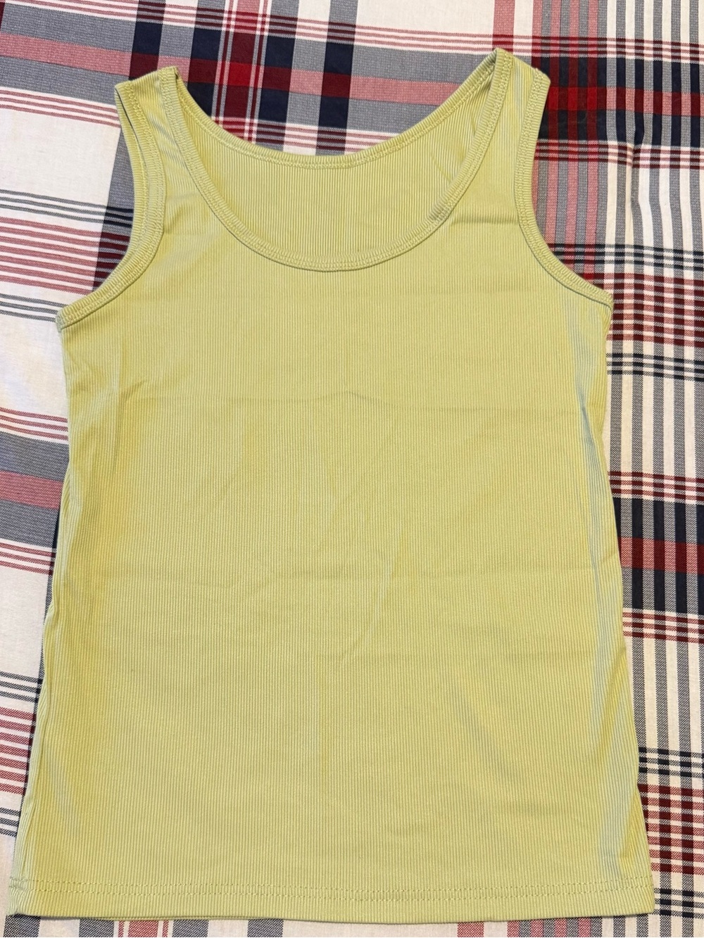 Yellow Ribbed Tank Top